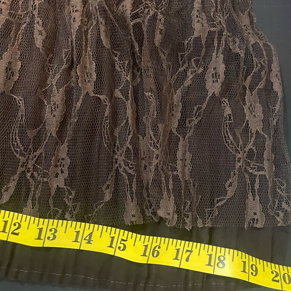 Pretty Angel Brown Pleated Wide Leg,Lace bottom Pants,Medium, NWT - Picture 12 of 14